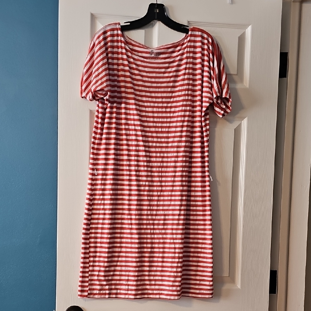 Red and White Striped Dress